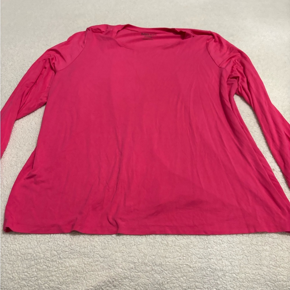Torrid super soft knit long sleeve shirt in hot pink